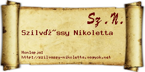 Szilvássy Nikoletta névjegykártya
