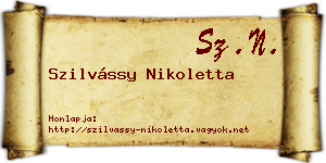Szilvássy Nikoletta névjegykártya