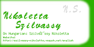 nikoletta szilvassy business card